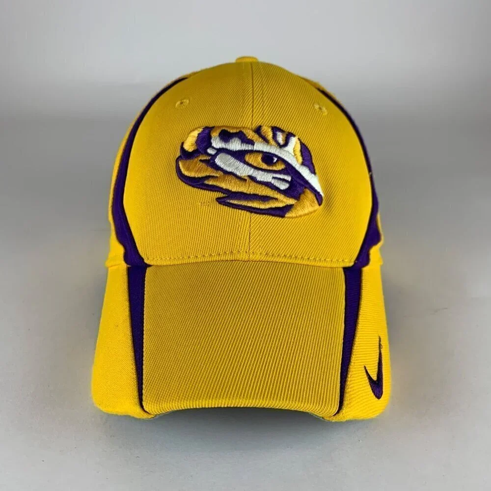 LSU Tigers NCAA Gold Nike Dri Fit Stretch Fitted Hat One Size